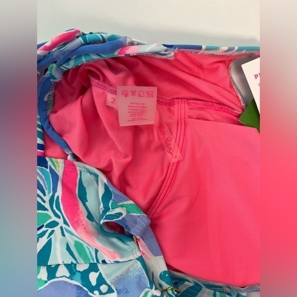 Lilly Pulitzer NWT Women’s Isle Lattice One Piece Bennet Blue Celestial‎ Seas 2 - Picture 4 of 5